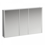 Veidrodinė spintelė Laufen FRAME 25, 1200x150x750 mm, 3 dvipusio veidrodžio durelės, 4 LED šviestuvai, be el. lizdo, spalva - balta blizgi 